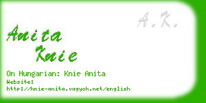 anita knie business card